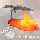 Lámpara LED 3D Dragon Fire, recargable por USB