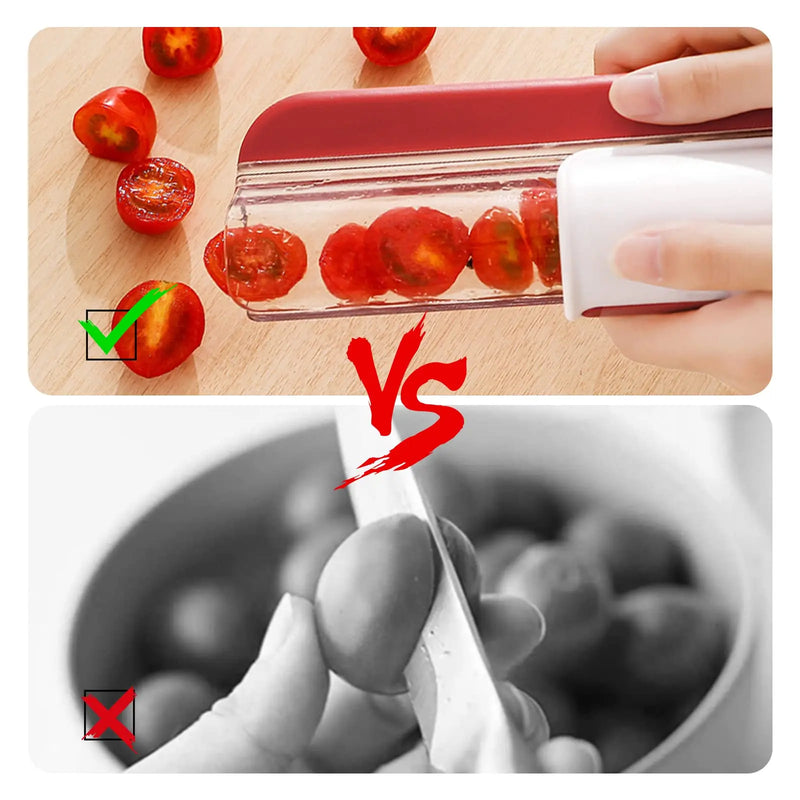Easy Salad Fruit Cutter Tool for Tomatoes and Grapes