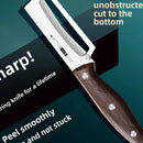 Cuchillo pelador de acero inoxidable con mango de madera