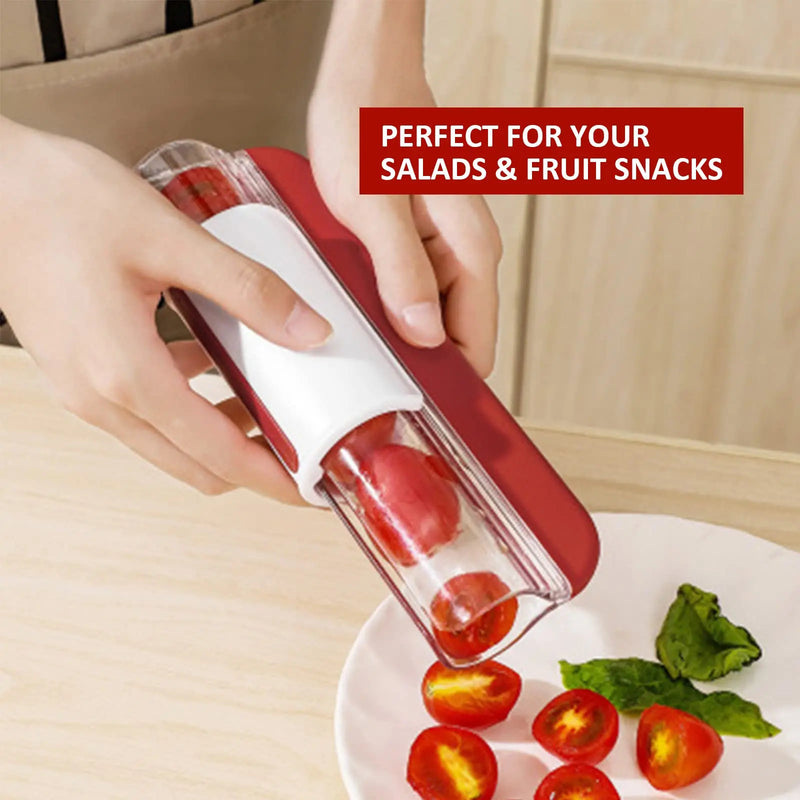 Easy Salad Fruit Cutter Tool for Tomatoes and Grapes