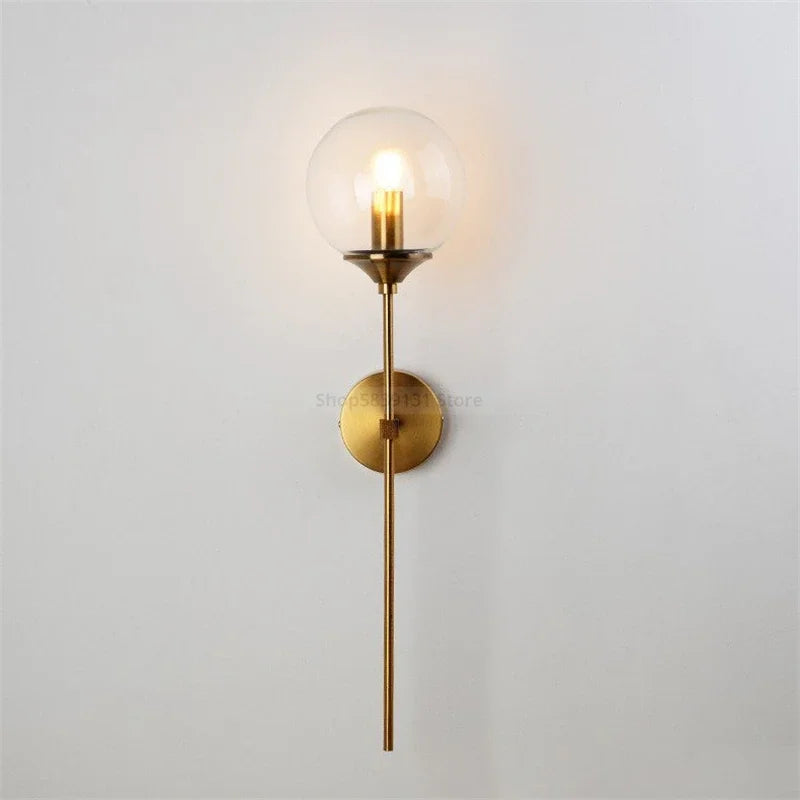 Elegant Glass Wall Sconce – Nordic Light for Bedroom Decor